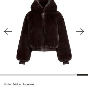 SKIMS Espresso Hooded Teddy Bomber Jacket